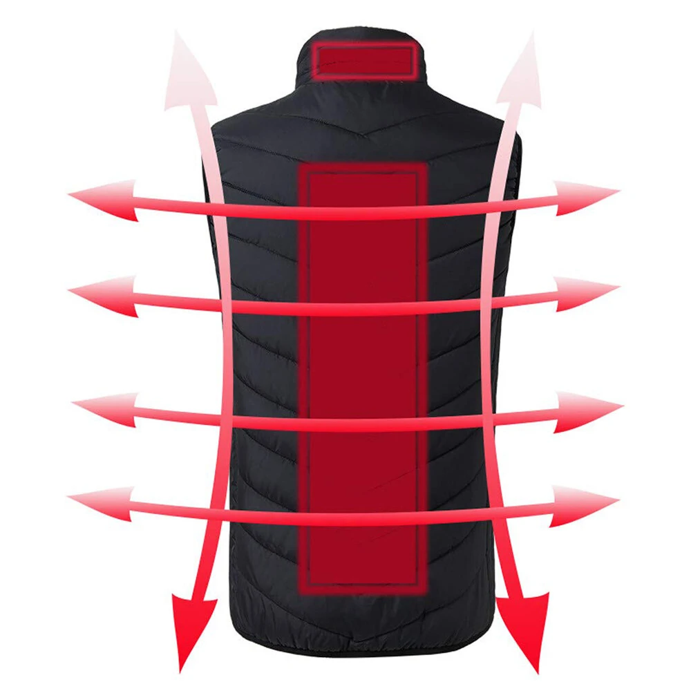 TENGOO HV-02 Unisex 2 Places Heating Vest 3-Gears Heated Jackets USB Electric Thermal Clothing Winter Warm Vest Outdoor Heat Coat Clothing — view 5