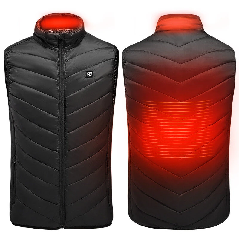 TENGOO HV-02 Unisex 2 Zone Heating Vest 3-Gears Heated Jackets USB Electric Thermal Clothing Winter Warm Vest Outdoor Heat Coat Clothing — view 5