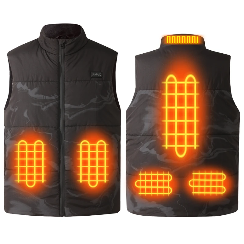 TENGOO HV-06 Smart Heated Vest 6 Heating Zones USB Rechargeable Polyester Washable Winter Electric Heating Vest Outdoor Work Warm Clothing
