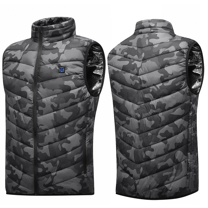 TENGOO HV-09C Heated Vest 9 Heating Areas Camouflage Oversized Men Winter Vest Self Heating Vest Usb Electric Thermal Vest Jacket Outdoor Vest — view 8
