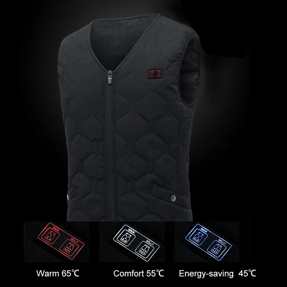 TENGOO HV-20 Uniex Smart Electric Heated Vest, 20 Heating Areas, Washable, USB & DC Rechargeable,  Winter Soft Thermal Outdoor Inner Warm Jacket — view 6