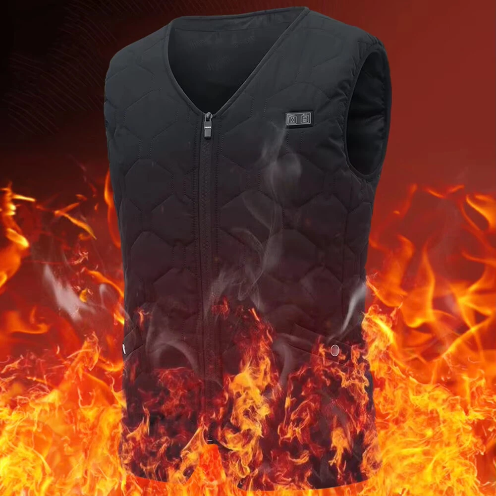 TENGOO HV-20 Uniex Smart Electric Heated Vest, 20 Heating Areas, Washable, USB & DC Rechargeable,  Winter Soft Thermal Outdoor Inner Warm Jacket — view 8