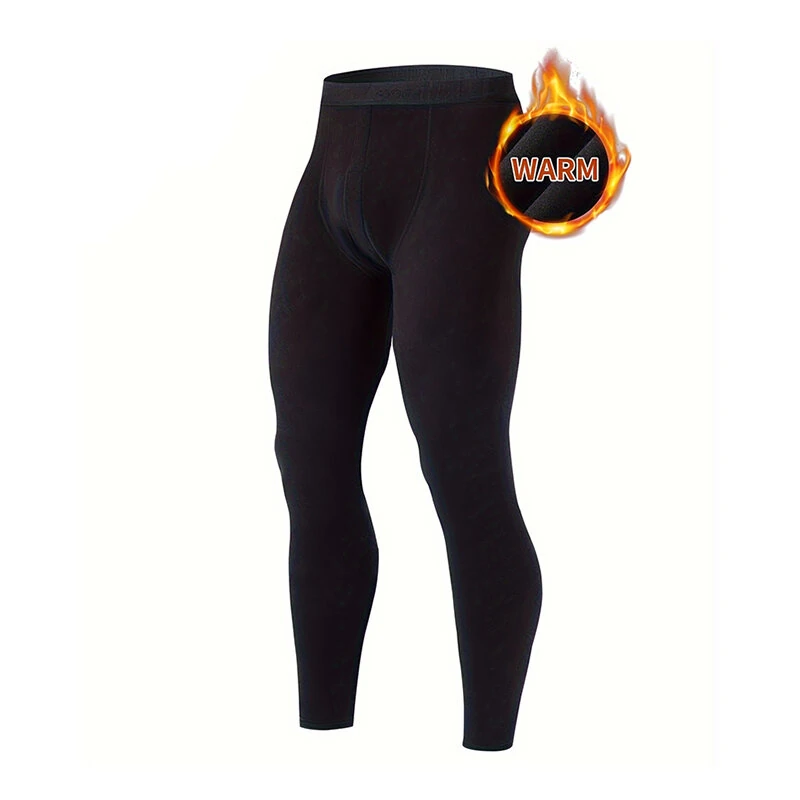 TENGOO Men's Warm Compression Pants Winter Thermal Bottom Pants for Sports Outdoor Comfortable Fitness Leggings Autumn Pants — TENGOO