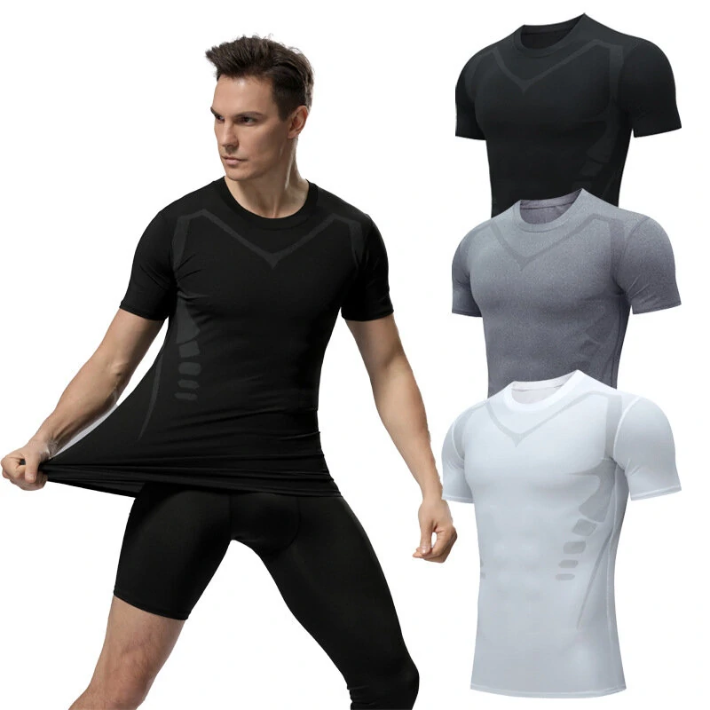 TENGOO Tight Sports Shirt Shaping Shirts Quick Drying Polyester Multifunctional Comfortable T-Shirts for Running Hiking Fashing Body Building Workout — view 2