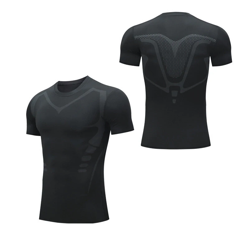 TENGOO Tight Sports Shirt Shaping Shirts Quick Drying Polyester Multifunctional Comfortable T-Shirts for Running Hiking Fashing Body Building Workout — view 7