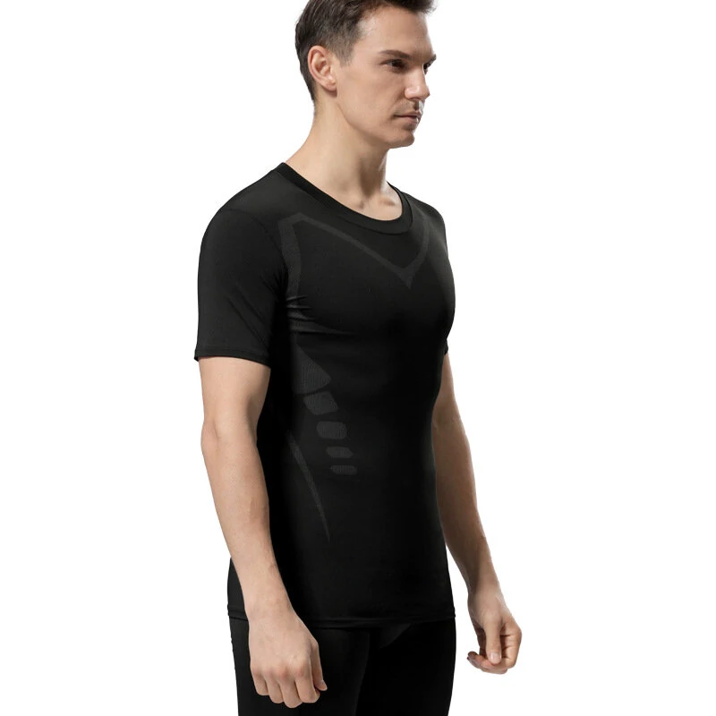 TENGOO Tight Sports Shirt Shaping Shirts Quick Drying Polyester Multifunctional Comfortable T-Shirts for Running Hiking Fashing Body Building Workout — view 9