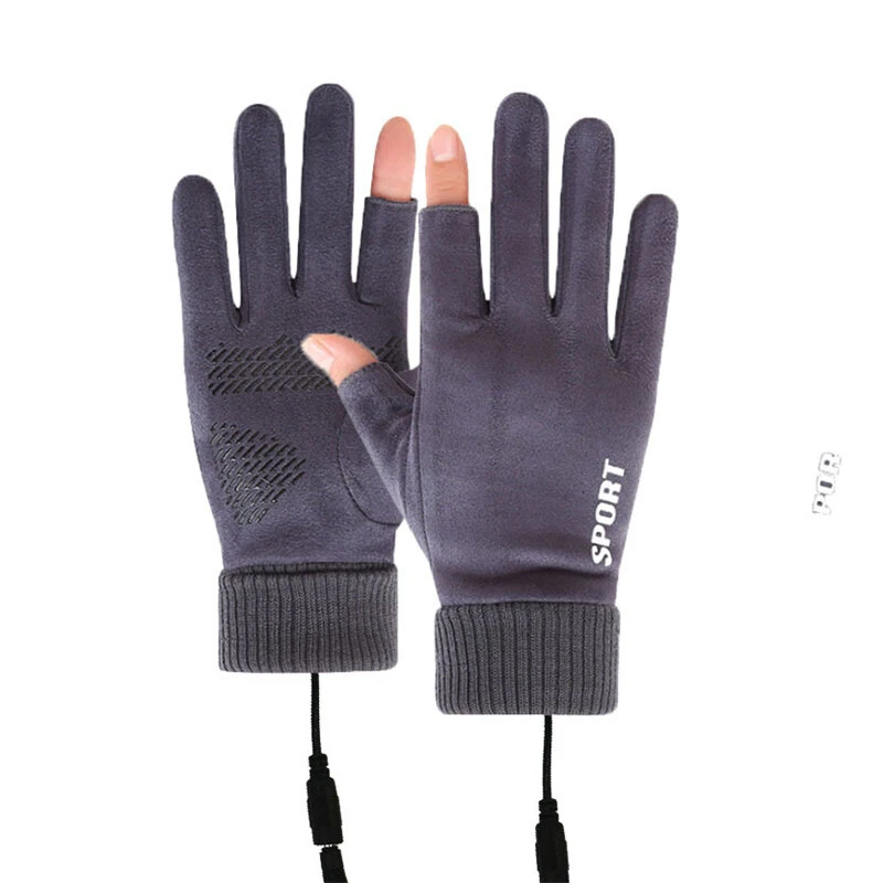 TENGOO Touch Screen Electric Heated Gloves Windproof Hand Warmer USB Rechargeable Heating Thermal Gloves 2 Finger Heated Gloves for Women Men — view 10