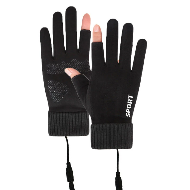 TENGOO Touch Screen Electric Heated Gloves Windproof Hand Warmer USB Rechargeable Heating Thermal Gloves 2 Finger Heated Gloves for Women Men — view 11