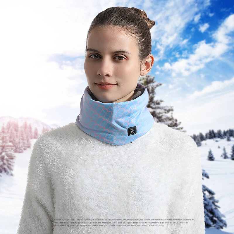 TENGOO USB Charging Electric Heated Neck Scarf 3 Gears Adjustable Intelligent Winter Warm Neckerchief Plush Collar for Men Women — view 7