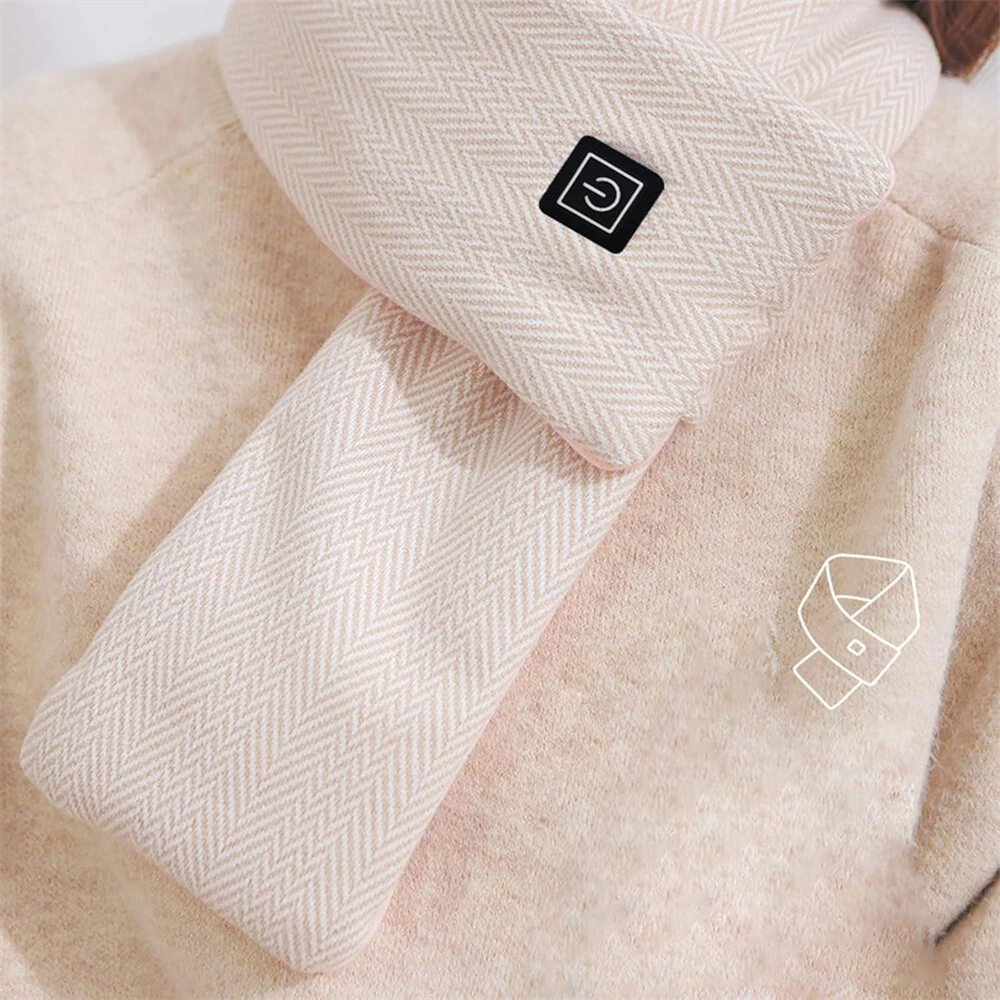 TENGOO USB Charging Heated Scarf 3 Settings Temperature Levels Soft Comfy Fabric Thermal Electric Heating Neck Wrap — view 3