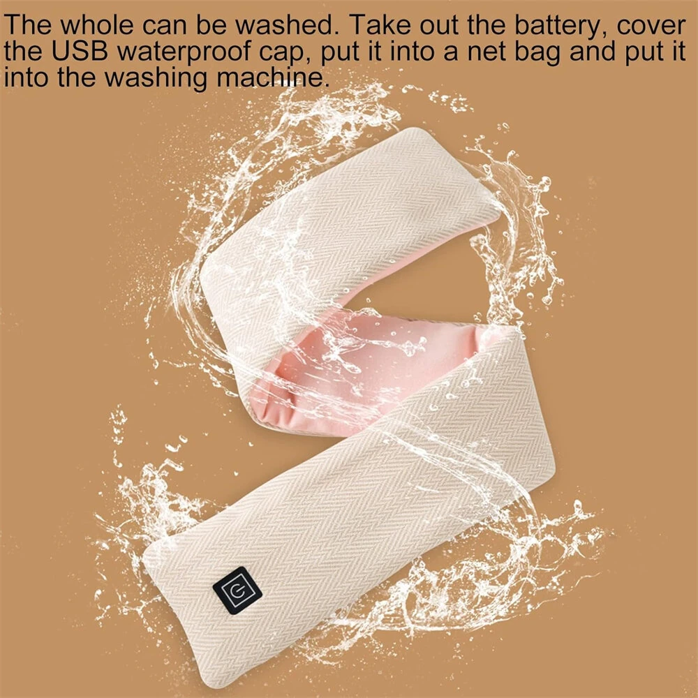 TENGOO USB Charging Heated Scarf 3 Settings Temperature Levels Soft Comfy Fabric Thermal Electric Heating Neck Wrap — view 6
