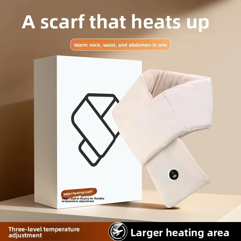 TENGOO USB Heated Scarf Graphene Heating Element Smart Winter Scarf Adjustable Temperature Lightweight Portable Warm Down Fabric — view 10