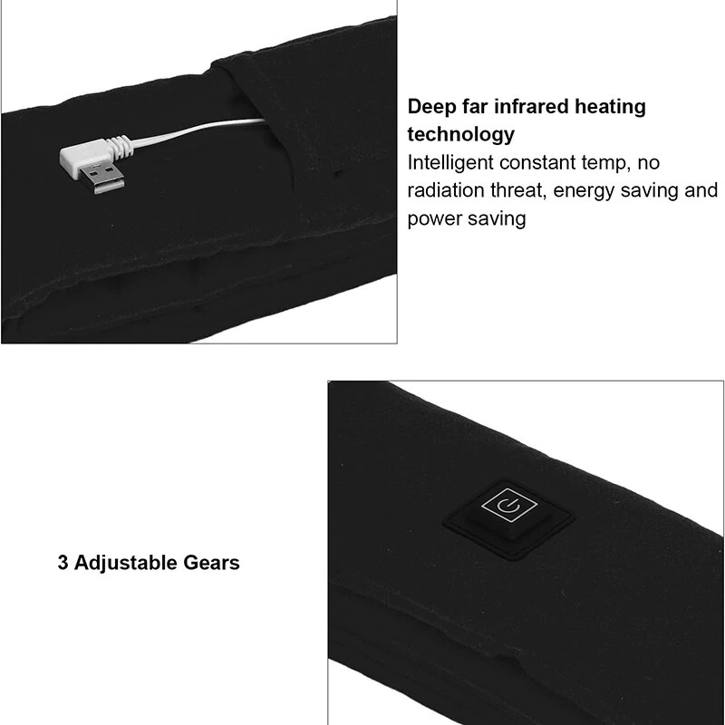 TENGOO Winter Heated Scarf 3 Levels Adjustable Temperature USB Charging Neck Warmer Intelligent Electric Heated Neck Wrap — view 7