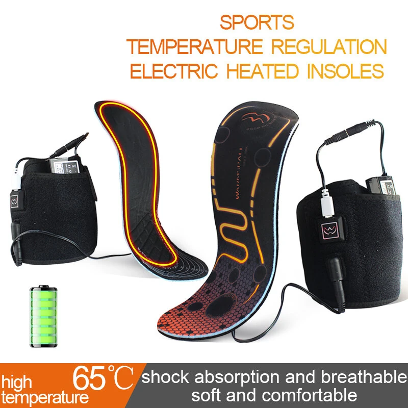 TENGOO Winter USB Rechargeable Heated Insoles 3 Levels Feet Warm Shoe Pad Thermal Electric Foot Warmer Heating Feet Outdoor Sports — view 4