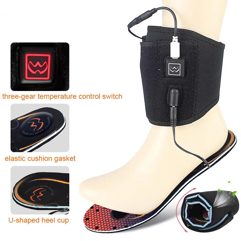 TENGOO Winter USB Rechargeable Heated Insoles 3 Levels Feet Warm Shoe Pad Thermal Electric Foot Warmer Heating Feet Outdoor Sports — view 5