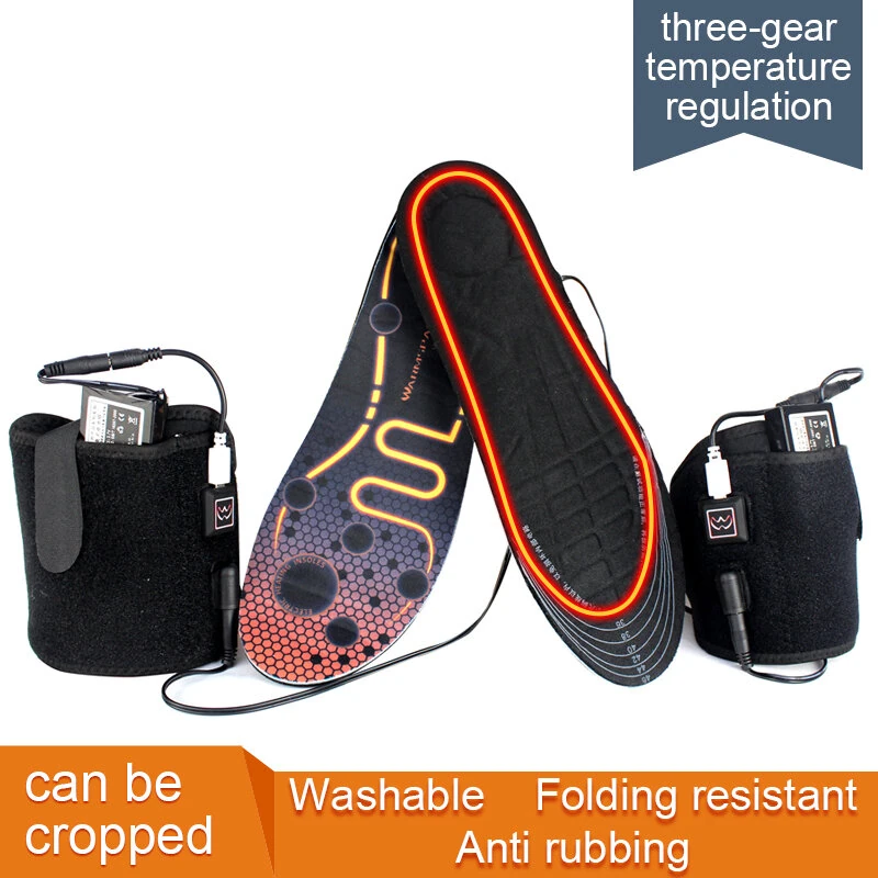 TENGOO Winter USB Rechargeable Heated Insoles 3 Levels Feet Warm Shoe Pad Thermal Electric Foot Warmer Heating Feet Outdoor Sports — view 6