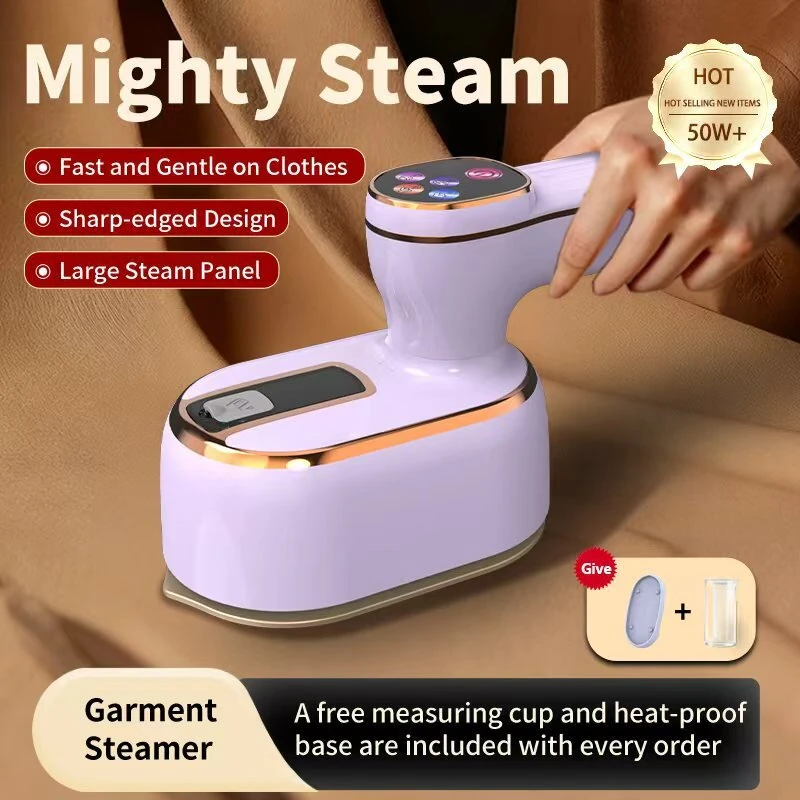 Tevorex 1000W Handheld Garment Steamer, 90° Adjustable Foldable Steam Iron with Digital Display, 2 Iron Modes, 100ml Water Tank, Wrinkle Removal for Travel & Home — view 5