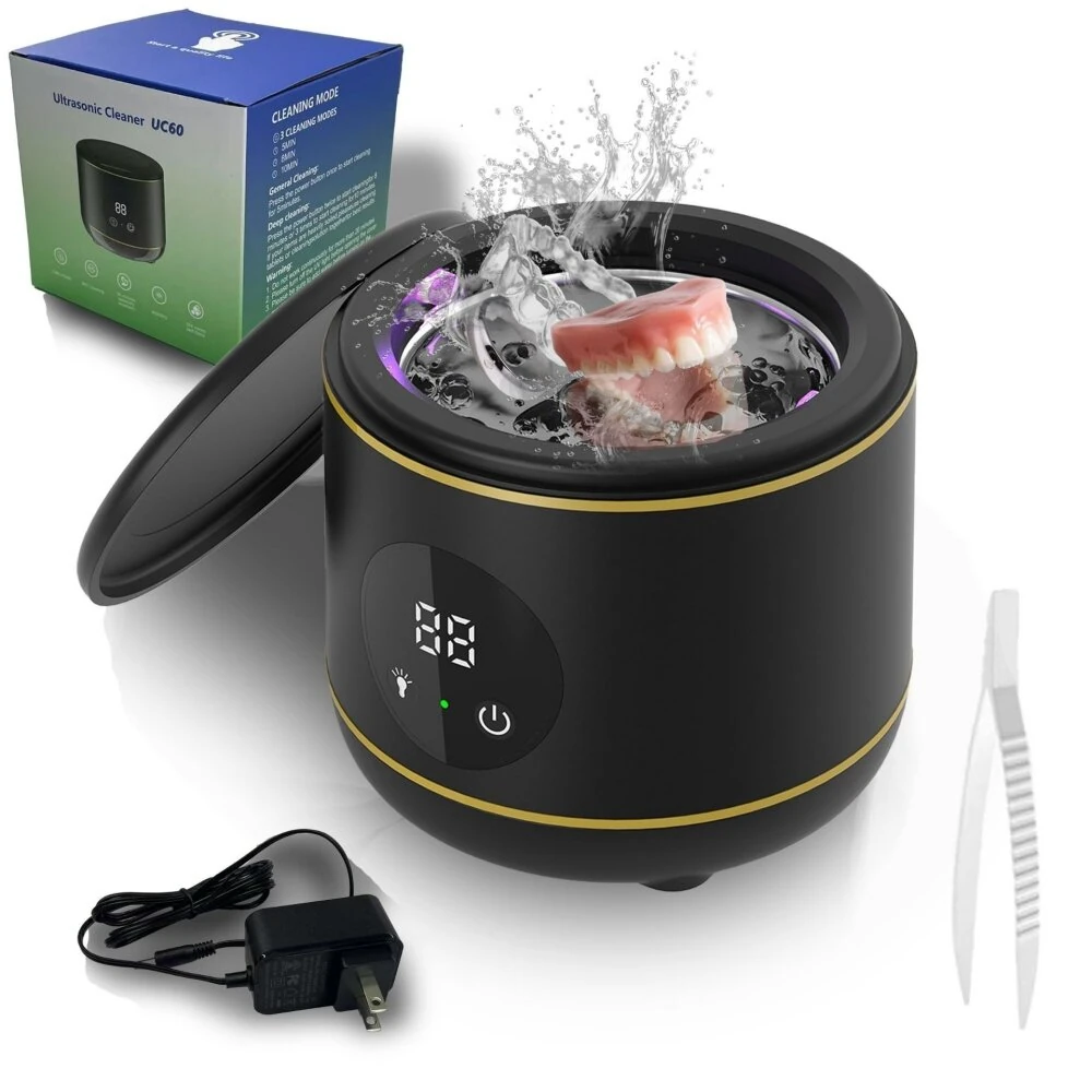 Tevorex 20W 45KHZ High Frequency Ultrasonic Cleaner Machine 230ml Tank 3 Cleaning Modes Multi-Function Household Cleaner for Glasses Jewly Teeth — view 2