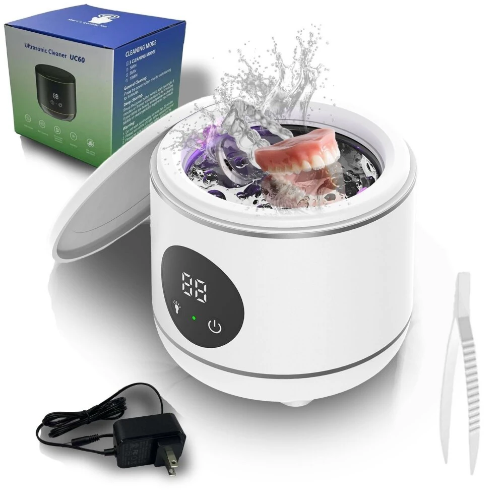 Tevorex 20W 45KHZ High Frequency Ultrasonic Cleaner Machine 230ml Tank 3 Cleaning Modes Multi-Function Household Cleaner for Glasses Jewly Teeth — view 3