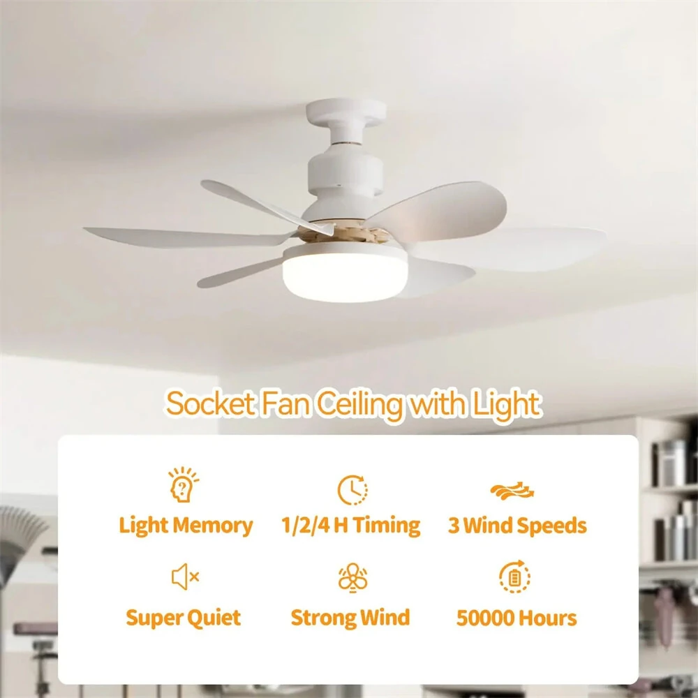 Tevorex 40W Ceiling Fan LED Light E27 Bulb Base with Remote Control for Dimming, 85-265V Wide Voltage Suitable for Living Room, Study, Household ,Office — view 8