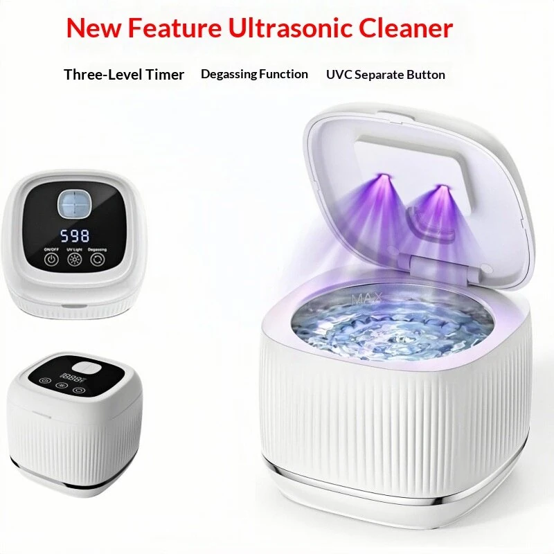 Tevorex 48KHZ High-Frequency Ultrasonic Cleaning Machine 200ml Capacity Three-Level Time Setting UVC Household Ultrasonic Cleaner for Denture Jewelry Pacifier — view 3