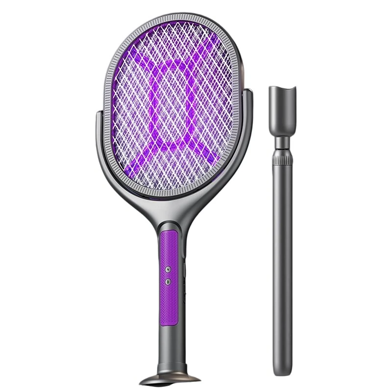 Tevorex 5-In-1 Telescopic Electric Mosquito Racket Mosquito Killer UV Utilizes 90° Rotating Auto Capture Folding Fly Swatter USB Rechargeable with Dual Safety Switches — Tevorex