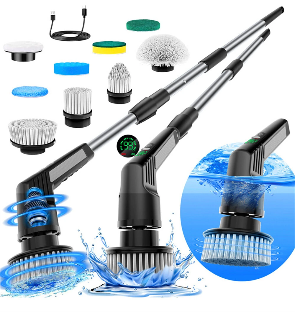 Tevorex 9 in 1 Multifunctional Handheld Electric Cleaning Brush With Telescopic Function, Bathroom Floor And Kitchen Cleaning Tool — view 3