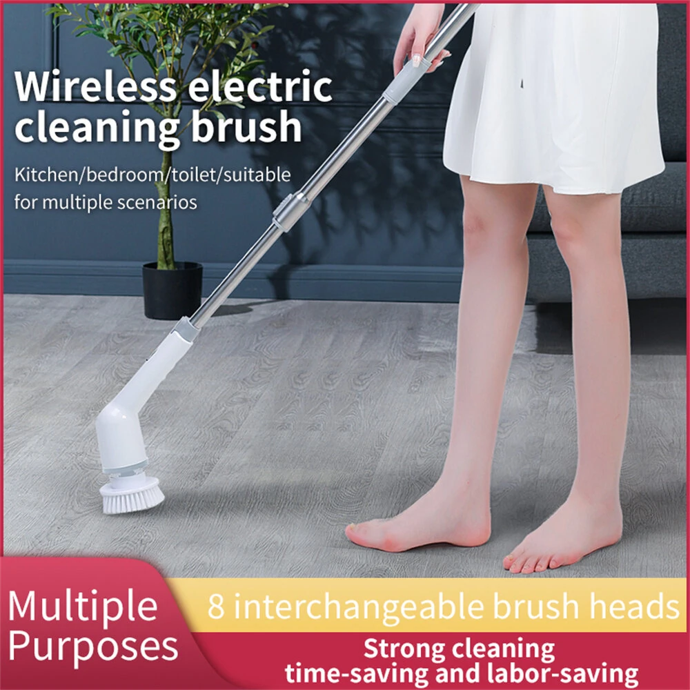 Tevorex Electric Cleaning Brush Spin Scrubber 9 Replacement Brush Heads,3 Adjustable Sizes,Dual Speeds,Lightweight USB Handheld Design — view 3