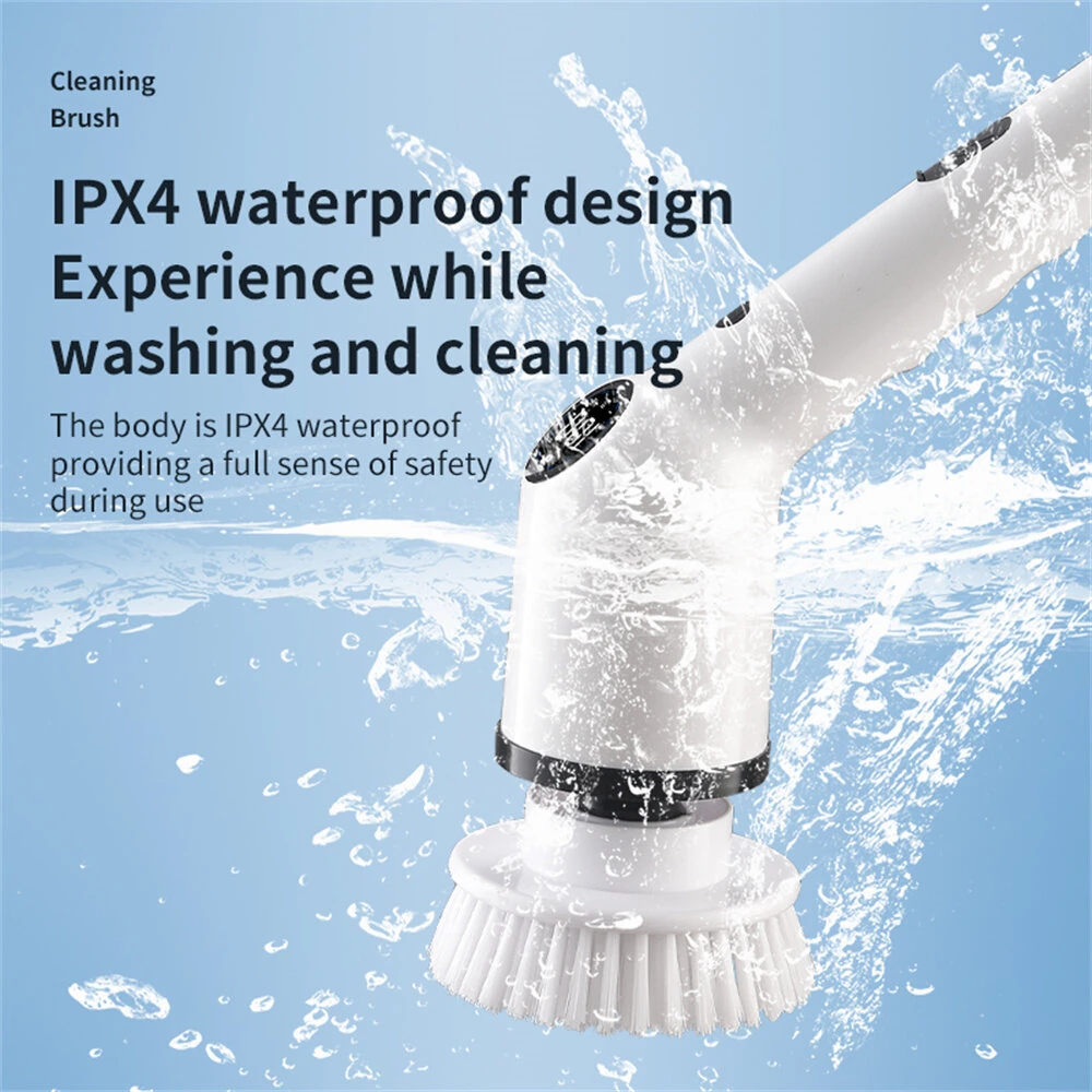 Tevorex Electric Cleaning Brush Spin Scrubber 9 Replacement Brush Heads,3 Adjustable Sizes,Dual Speeds,Lightweight USB Handheld Design — view 7