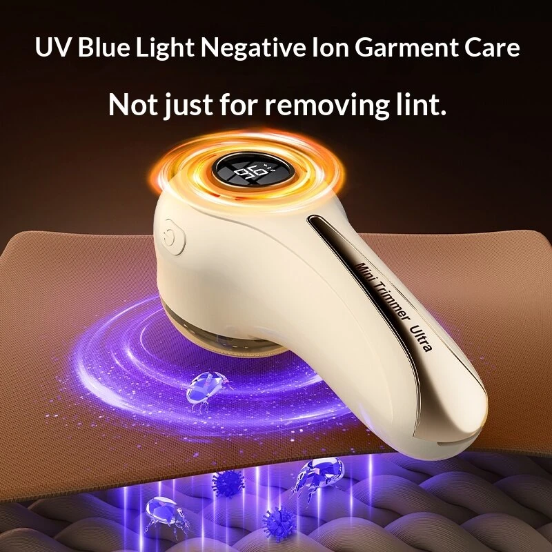 Tevorex Electric Fabric Shaver Lint Remover with UV Sterilization LED Display 6-Blade Clothes Shaver Type-C Rechargeable for Sweaters — view 6