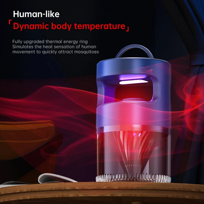 Tevorex Electric Mosquito Killing Lamp USB Rechargeable 360° Strong Suction Silent Operation Portable Fly Trap Bug Zapper for Indoor Outdoor — view 4