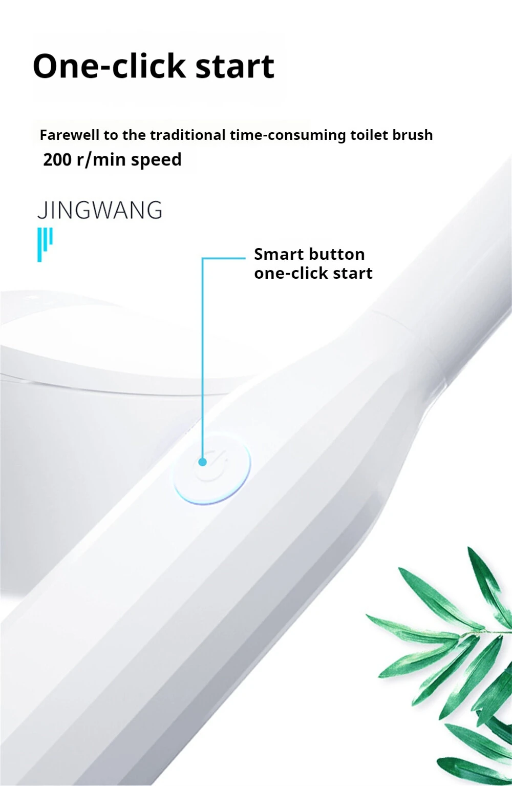 Tevorex Electric Toilet Brush IPX7 Waterproof TPR Material No Stains No Dead Corner Cleaning Large Battery Capacity Wall-mountable for Washroom Clean — view 4