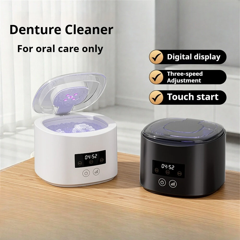 Tevorex Household Jewelry Cleaner with Touch Screen 50KHz 3 Cleaning Modes Ultrasonic Cleaner for Dentures Glasses Watches — view 4