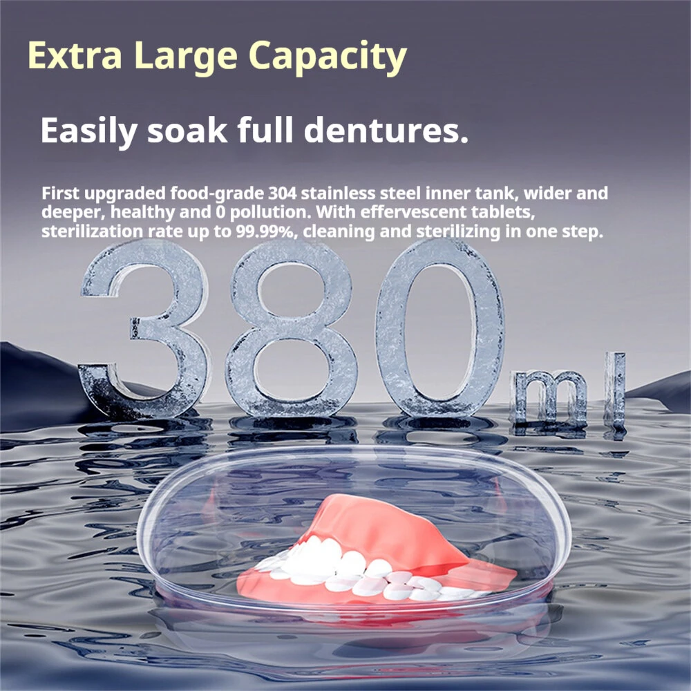 Tevorex Household Jewelry Cleaner with Touch Screen 50KHz 3 Cleaning Modes Ultrasonic Cleaner for Dentures Glasses Watches — view 7