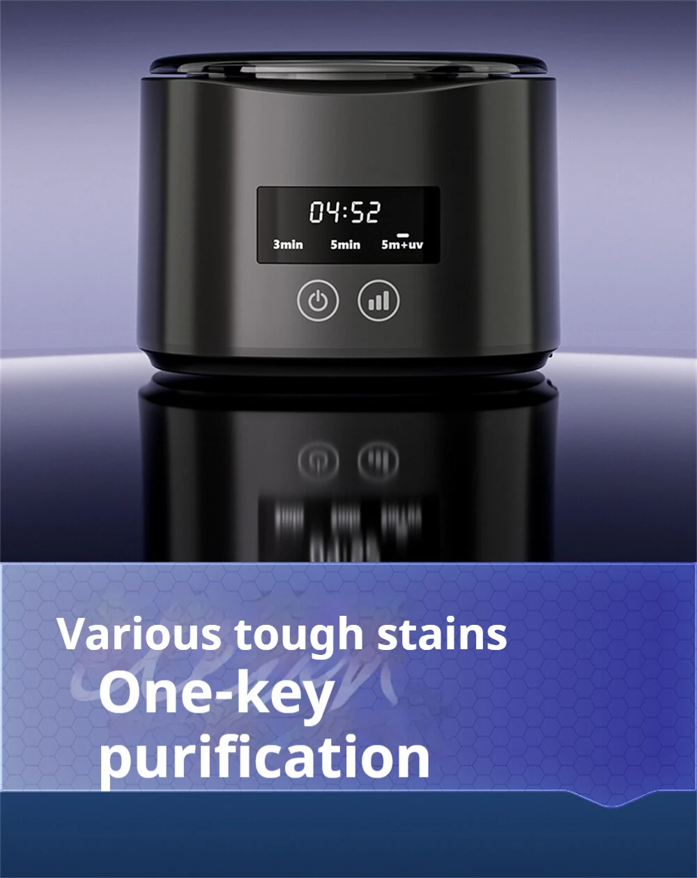 Tevorex Household Jewelry Cleaner with Touch Screen 50KHz 3 Cleaning Modes Ultrasonic Cleaner for Dentures Glasses Watches — view 9