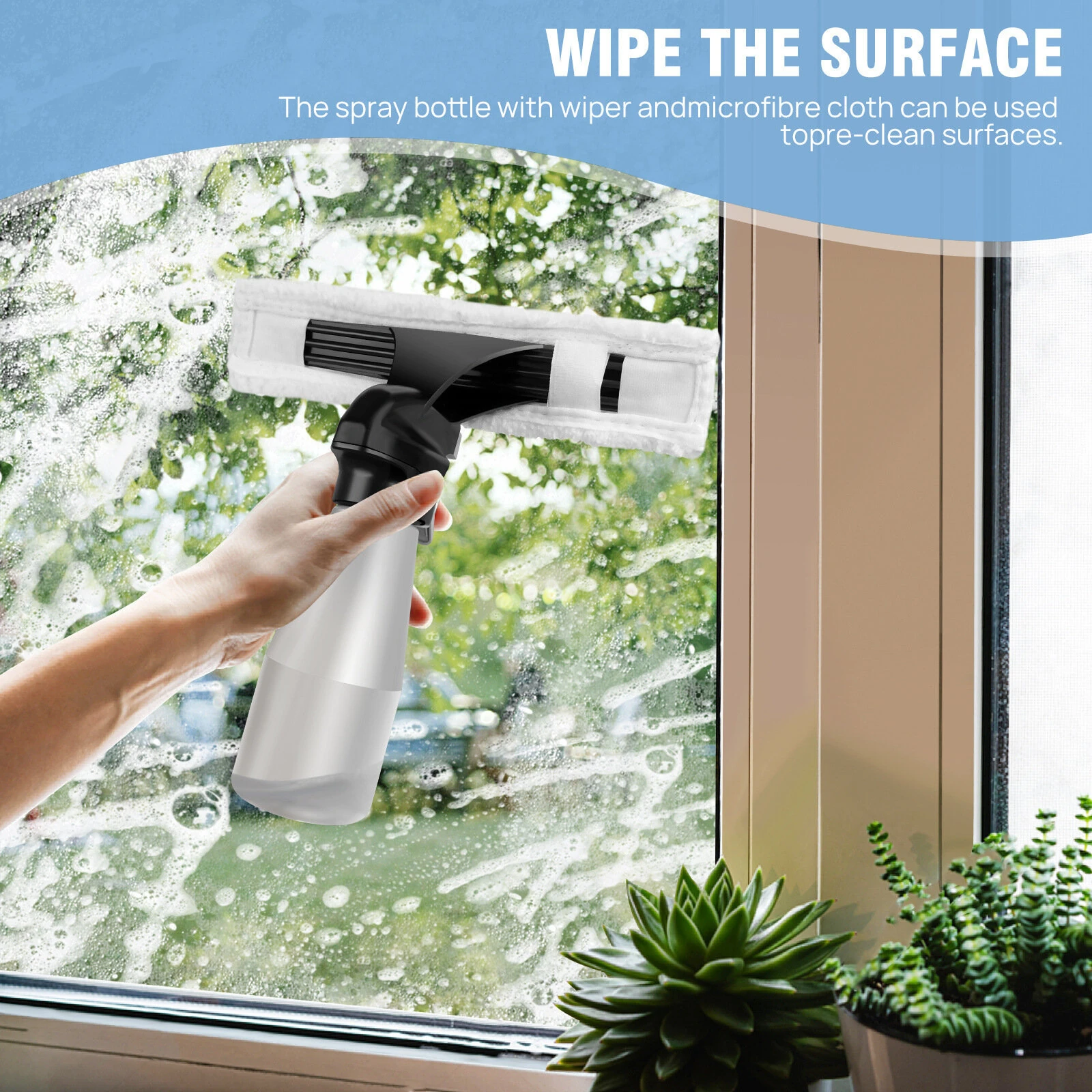 Tevorex Multifunctional Electric Cordless Window Cleaner Machine White Cordless Rechargeable Automatic Portable Glass Cleaner Tools — view 4