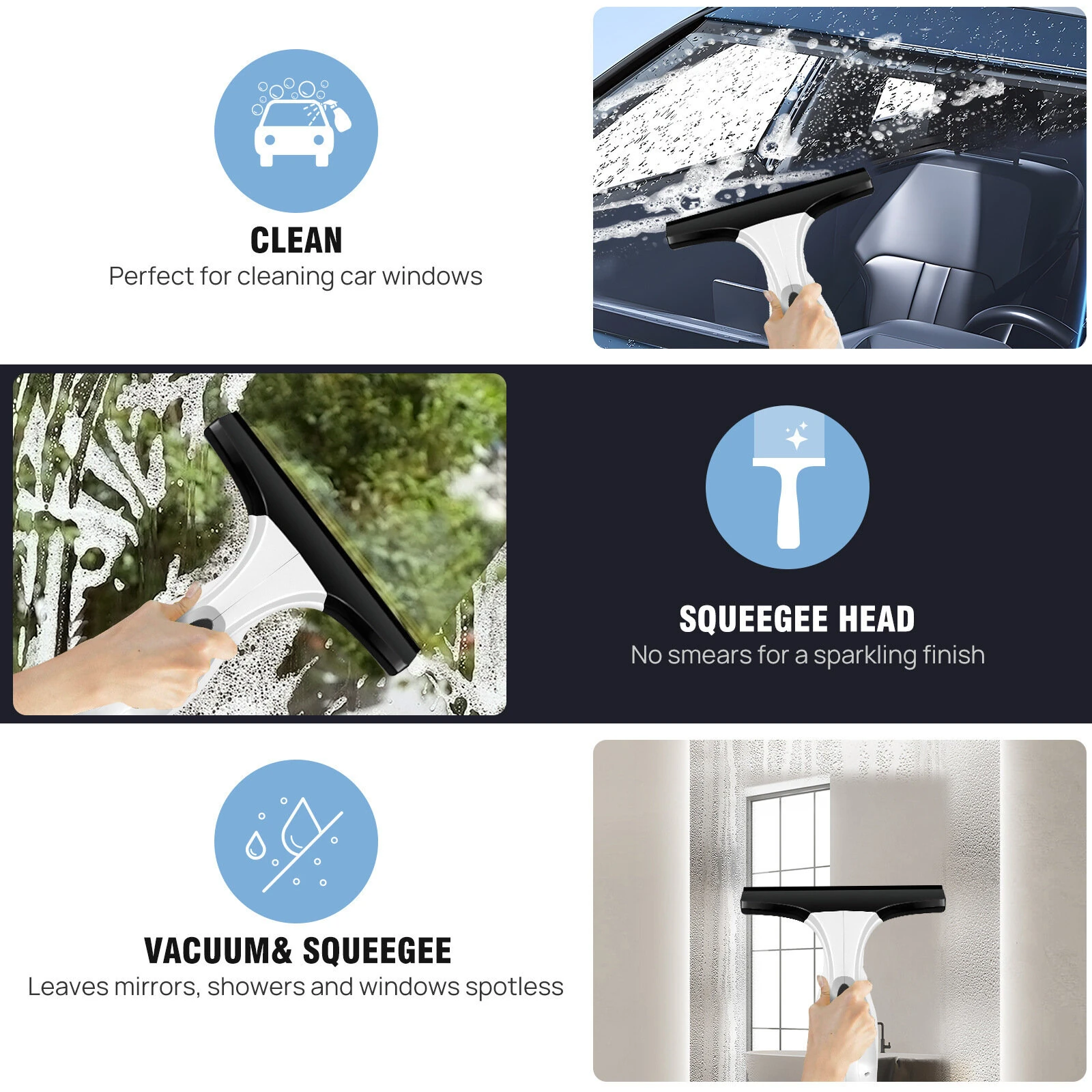 Tevorex Multifunctional Electric Cordless Window Cleaner Machine White Cordless Rechargeable Automatic Portable Glass Cleaner Tools — view 5