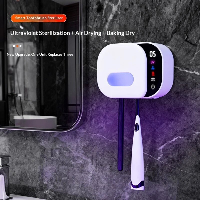 Tevorex Portable Toothbrush Sterilizer UVC Auto Sterilization Heating Drying Timer Type C Rechargeable with LED Display for Home — view 4
