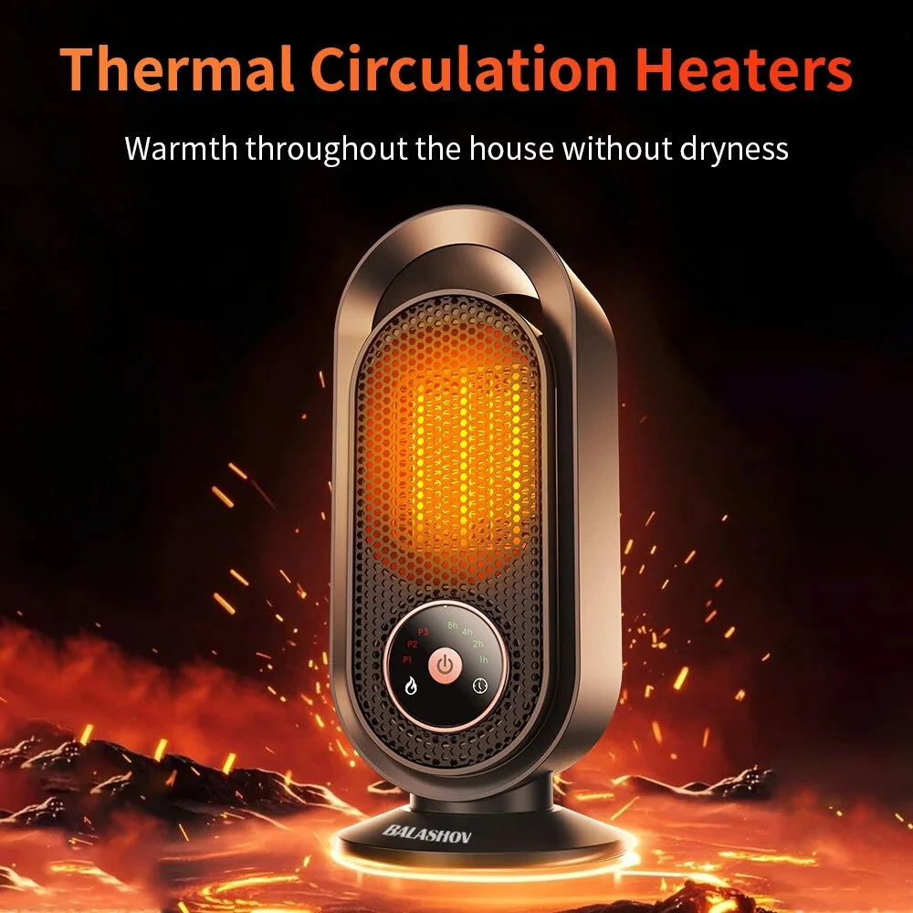 Tevorex PTC Fast Heating Desktop Heater 1500W Touch Control Energy-Saving Space Heater for Home & Office — view 2