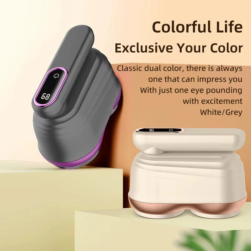 Tevorex USB Rechargeable Double-headed Electric Lint Remover 12-Blades Dual Core Digital LED Display Fabric Shaver Sweater Defuzzer for Home Dorm — view 5