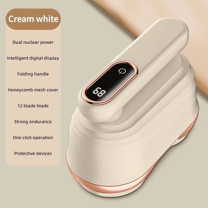 Tevorex USB Rechargeable Double-headed Electric Lint Remover 12-Blades Dual Core Digital LED Display Fabric Shaver Sweater Defuzzer for Home Dorm — view 8