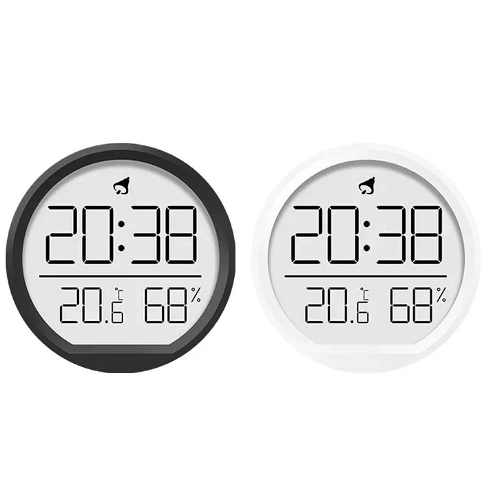Thin Magnetic Digital LED Wall Clock with Large LCD Display Date Temperature Humidity USB Powered Compact Design for Home Office Wall or Desk Decoration — view 2