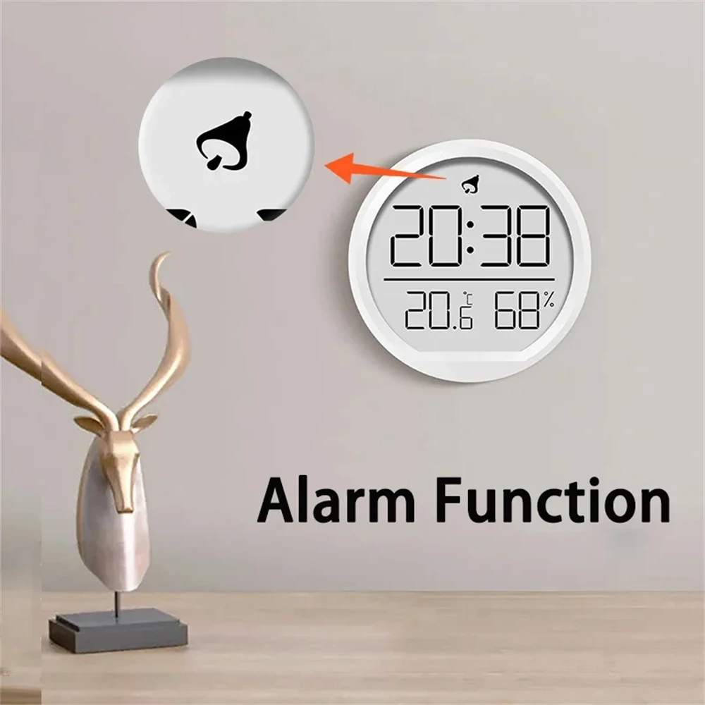Thin Magnetic Digital LED Wall Clock with Large LCD Display Date Temperature Humidity USB Powered Compact Design for Home Office Wall or Desk Decoration — view 7