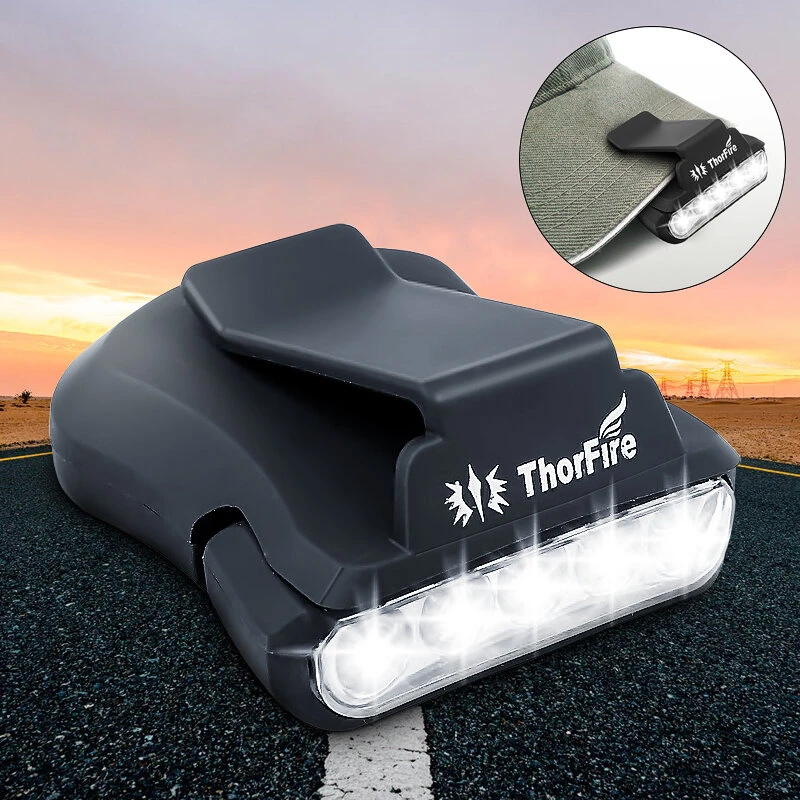 ThorFire 30LM 5-LED Hat Clip Light Hands Free Rotatable Ball Cap Visor Light Per — ThorFire