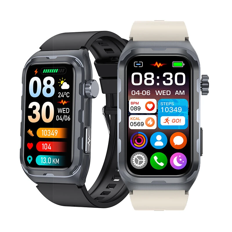 TK79 1.47-inch HD Screen ECG Micro Physical Examination Pulse Therapy Five Oragan Examination Heart Rate Blood Pressure Blood Oxygen Monitor Sleep Monitoring Uric Acid Function Blood Lipid Blood Glucose Measurement Stress Testing Multi-sport Modes IP68 Wa — TK79