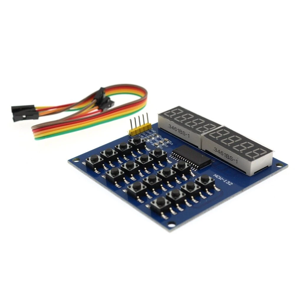 TM1638 3-Wire 16 Keys 8 Bits Keyboard Buttons Display Module Digital Tube Board Scan And Key LED Geekcreit for Arduino — view 4