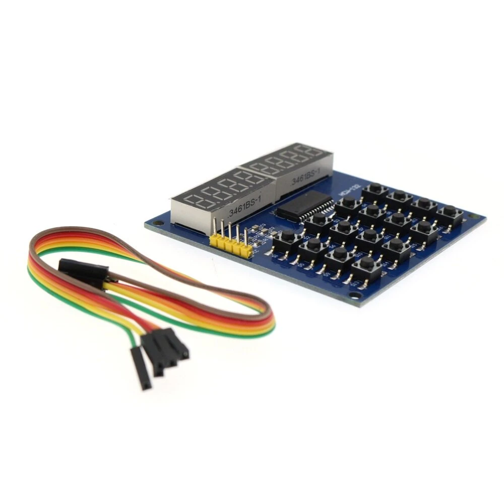 TM1638 3-Wire 16 Keys 8 Bits Keyboard Buttons Display Module Digital Tube Board Scan And Key LED Geekcreit for Arduino — view 5