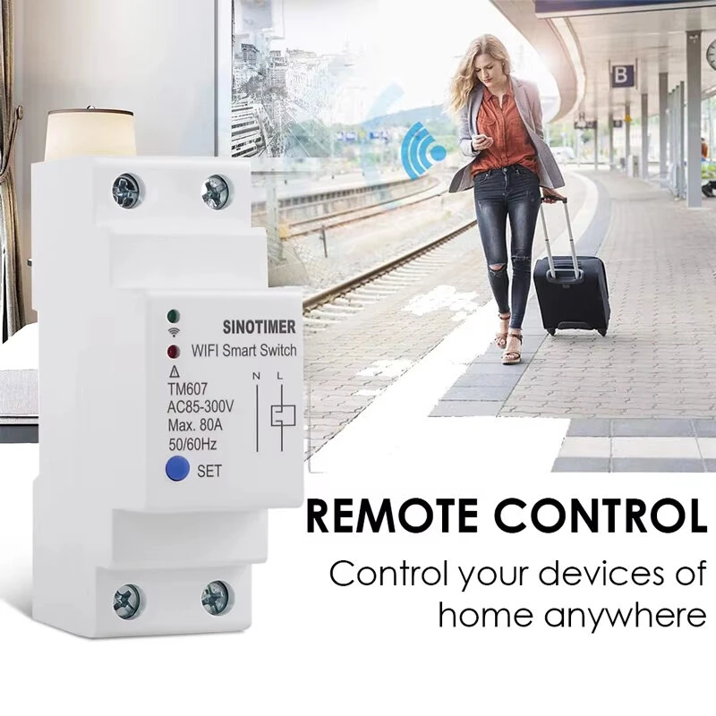 TM607 80A Tuya Smart WiFi Timer Countdown Time Switch APP Wireless Remote Control DIY Lights Work with Alexa Google Home — view 4
