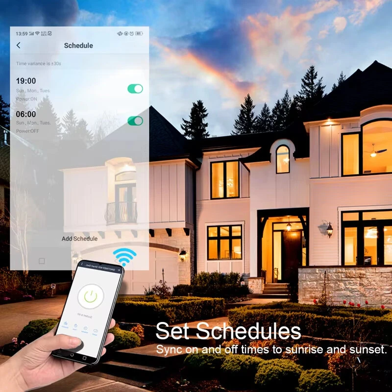 TM607 80A Tuya Smart WiFi Timer Countdown Time Switch APP Wireless Remote Control DIY Lights Work with Alexa Google Home — view 5