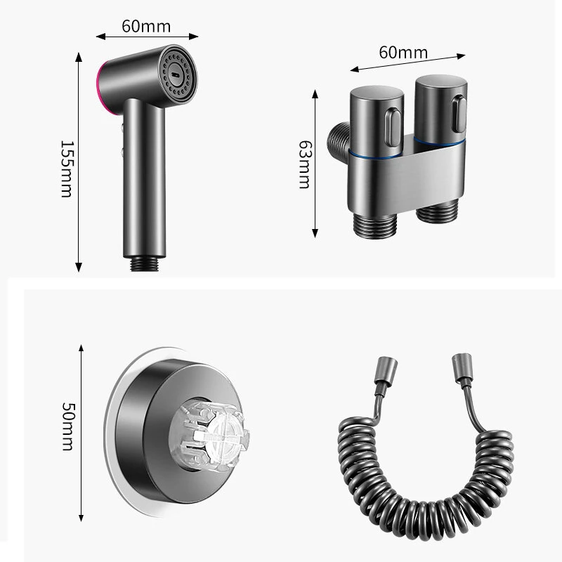 Toilet Bidet Sprayer Faucet Set Flushing Spray Gun Toilet Magnetic Bidet Sprayer High Pressure Water Gun Household Bathroom Bidet Shower — view 11